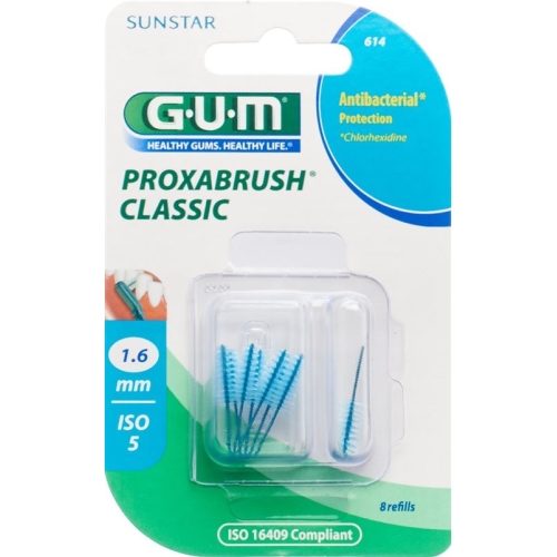 GUM SUNSTAR Proxabrush ISO 5 1.6mm conique refill blue 8 pcs