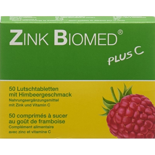 Biomed zinc plus C Lutschtabl raspberry 50 pcs