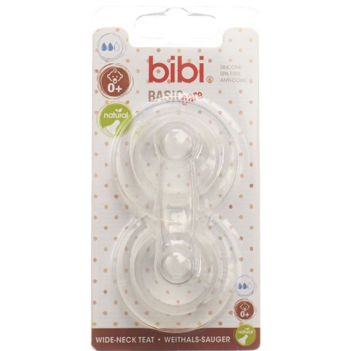 Bibi wide-mouth suction BasicCare M NatSil SV-A + B 2 pcs