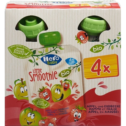 Hero Baby Organic Smoothie Apple Strawberry 4 x 90 g