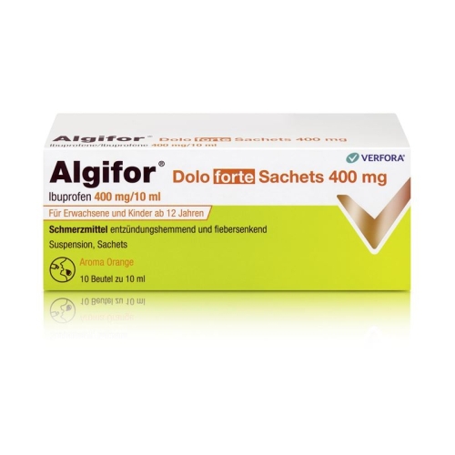 Algifor Dolo Forte Suspension 400mg/10ml 10 Beutel 10ml buy online