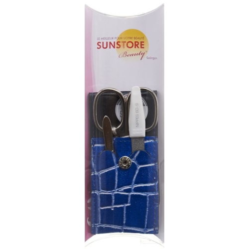 Sunstore Beauty Manikuer Set 3-teilig Lederetui Blau buy online