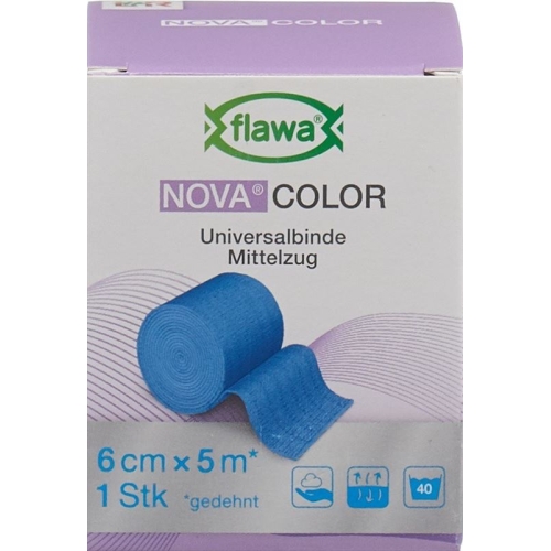 Flawa Nova Color Universalbinde 6cmx5m Blau buy online