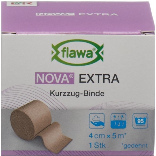 Flawa Nova Extra short stretch bandage 4cmx5m tan