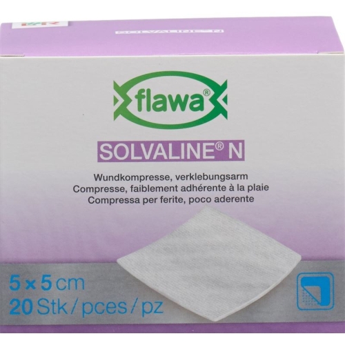 Flawa Solvaline N Kompressen Steril 5x5cm 20 Stück buy online