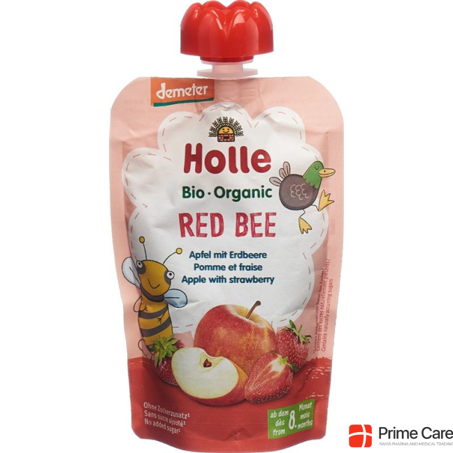 Holle Red Bee - Pouchy apple strawberry 100 g