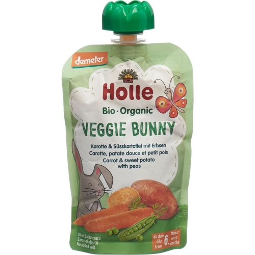 Holle Veggie Bunny Pouchy Carrot Sweet Potato Peas 100g buy online