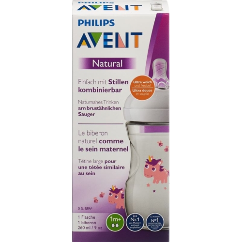 Avent Philips Natural Bottle 260ml Unicorn buy online