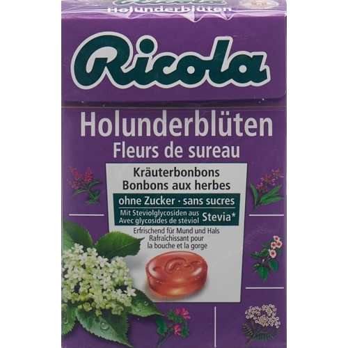 Ricola elderflower candies without sugar with stevia Box 50 g