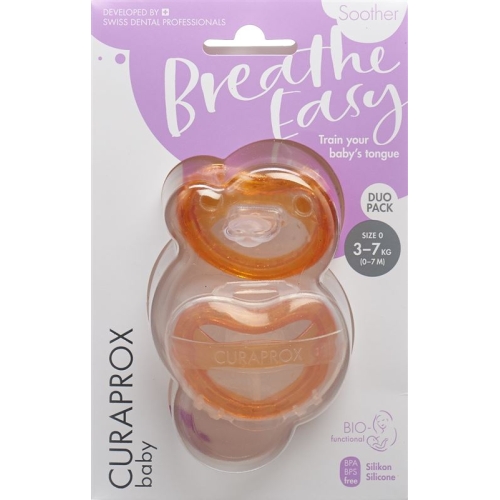 Curaprox Baby pacifier size 0 Orange Double New 2 pieces buy online