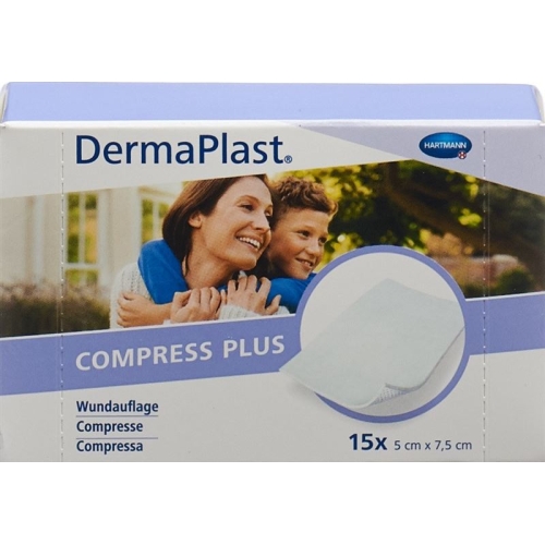 Dermaplast Compress Plus 5x7.5cm 15 Pieces buy online