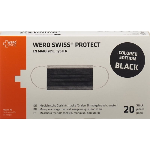 Wero Swiss Protect Maske Typ Iir Schwarz 20 Stück buy online