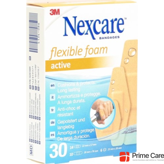 3M Nexcare Pflaster Foam Activ 3 Groess Ass 30 Stück buy online