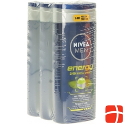 Nivea Pflegedusche Energy Men 3fuer2 3x 250ml