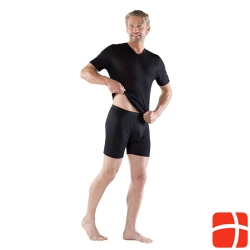 Eusana Herren Kurzarm Leibchen XL V Ausschn Schwarz