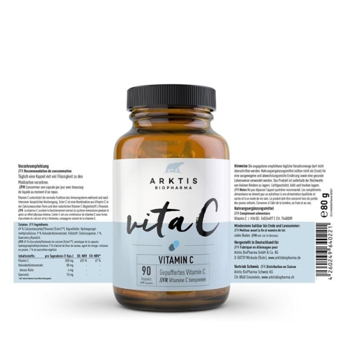 Arktis Vita C Vitamin C Kapseln 500mg Dose 90 Stück buy online