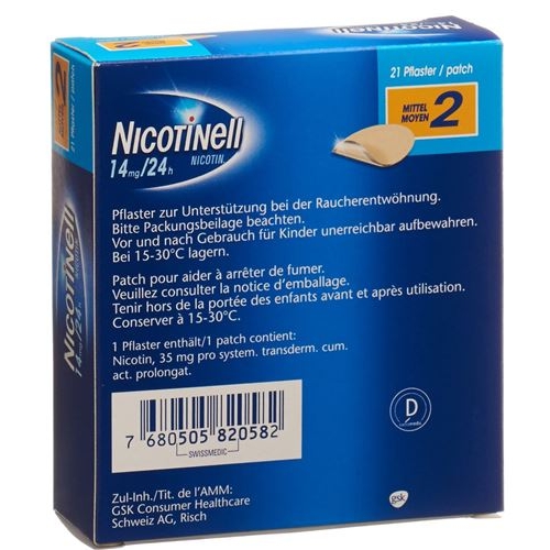 Nicotinell Mittel 21 Pflaster buy online