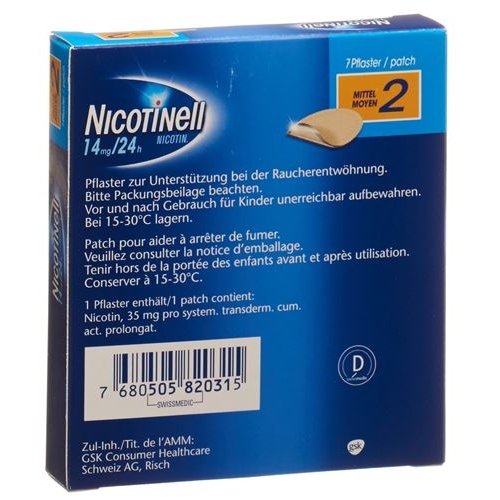 Nicotinell Mittel 7 Pflaster buy online