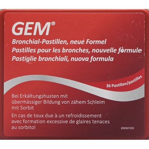 Gem Bronchialpast M Sorbit Neue Form Dose 36 Stück buy online