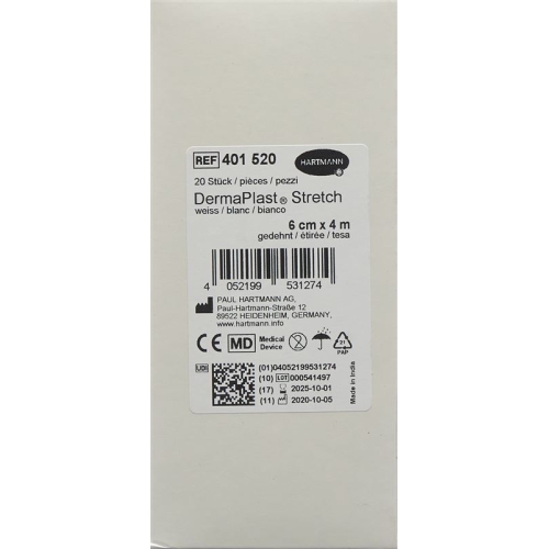 Dermaplast Stretch Gazebinde 6cmx4m Weiss 20 Stück buy online