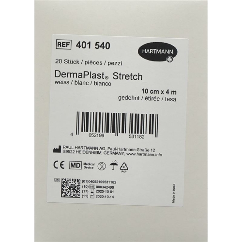 Dermaplast Stretch Gazebinde 10cmx4m Weiss 20 Stück buy online