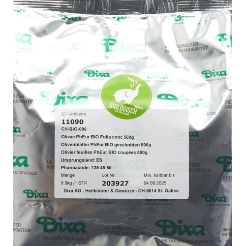 Dixa Olivenblätter PhEur Bio Geschnitten 500g buy online