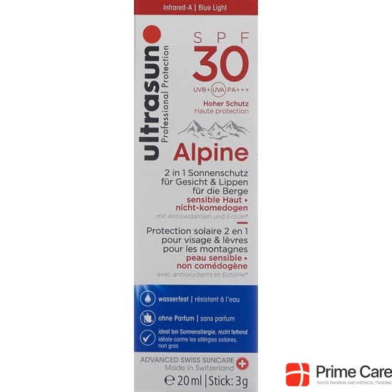 Ultrasun Alpine SPF 30 20ml + 2.3ml Lipstick buy online