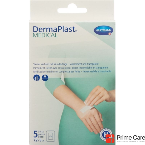 Dermaplast Medical Transparentverba 7.2x5cm 5 Stück buy online