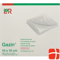 Gazin Mullkompresse 10x10cm 8-fach 17-fädig 5x 2 Steril