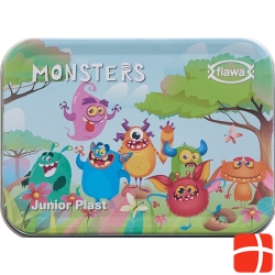 Flawa Junior Plast Strips Monsters Tin Box 20 Stück