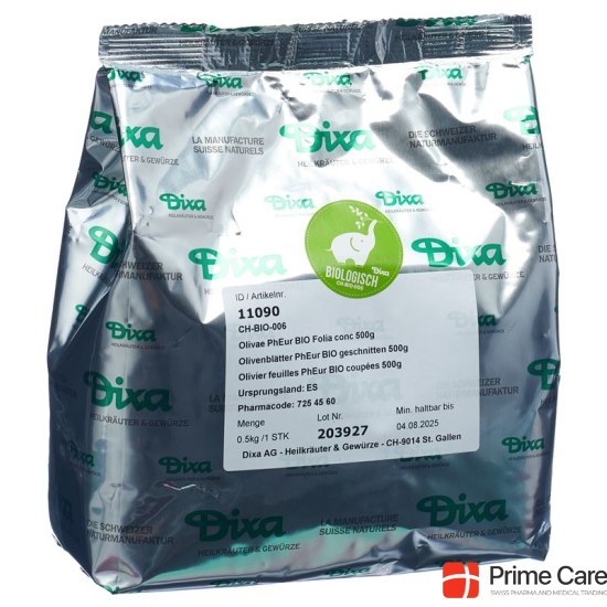 Dixa Olivenblätter PhEur Bio Geschnitten 500g buy online