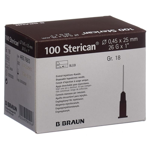 Sterican Nadel 26g 0.45x25mm Braun Luer 100 Stück buy online