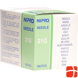 Nipro disposable needles 0.8x50mm 21Gx 2 green 100 pcs