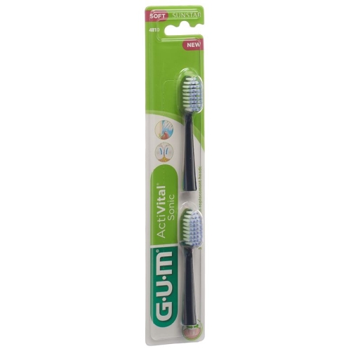 Gum Activital Sonic Ersatzbürsten Schwarz 2 Stück buy online