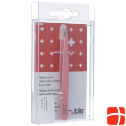 Rubis Tweezers Slanted Pink Inox