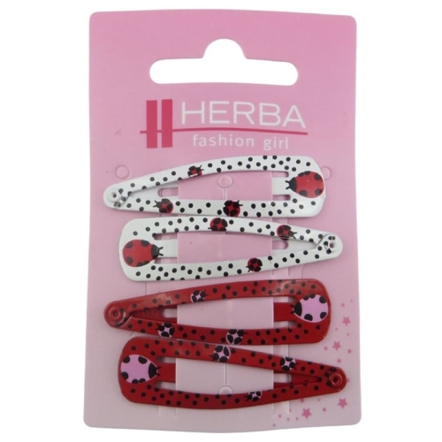 Herba Kids clips 5cm red / white 4 pcs