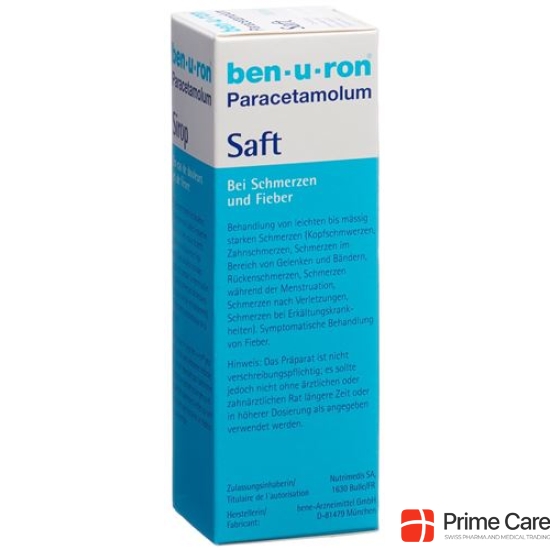 Ben-u-ron syrup 200 mg / 5ml syringe with Fl 100 ml