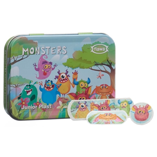 Flawa Junior Plast Strips Monsters Tin Box 20 Stück buy online