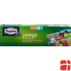 Toppits Zipper Allzweckbeutel 1L 12 Stück