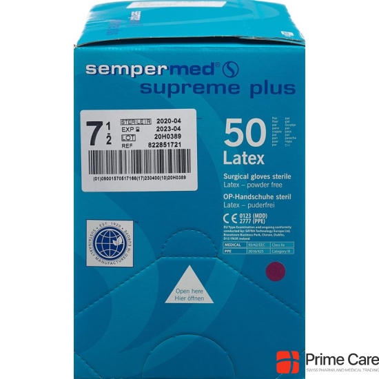 Sempermed Supreme Plus Op Handschu 7.5 St 50 Paar buy online