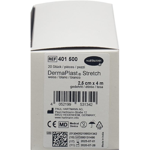 Dermaplast Stretch Gazebinde 2.5cmx4m Weiss 20 Stück buy online