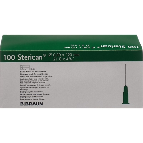 Sterican Nadel 21g 0.80x120mm Grün Luer 100 Stück buy online