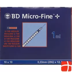 BD Microfine+ U100 Insulin Spritze 0.33mm X 12.7mm 100x 1ml