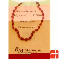 Mainardi Bernstein Babykette Barock 32cm Silberverschluss