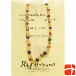 Mainardi Bernstein Babykette Farbig 32cm Silberverschluss