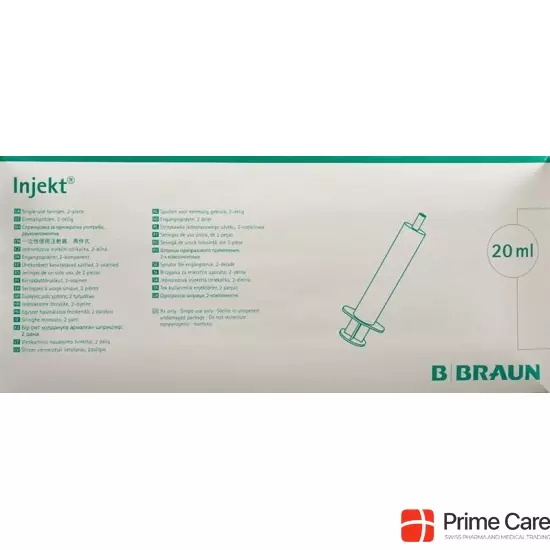 Braun Injektionsspritze 20ml Luer 2-teilig Exzentrisch 100 Stück buy online