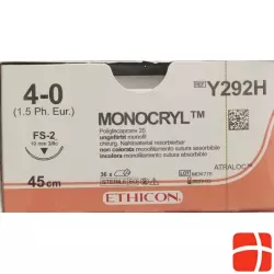 Monocryl 45cm Ungefaerbt 4-0 Fs-2 36 Stück