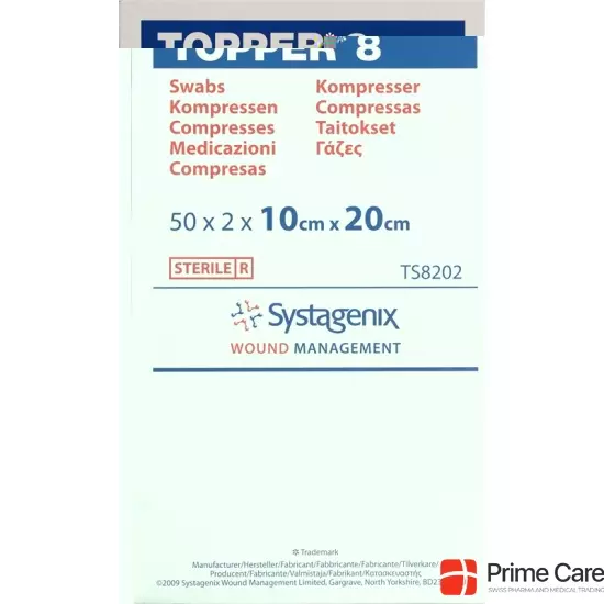 Topper 8 Einmal-Kompressen 10x20cm Steril 50 Beutel à 2 Stück buy online