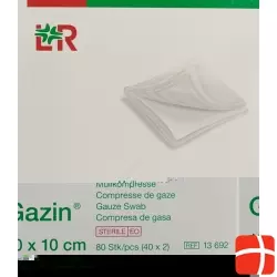 Gazin Mullkompresse 10x10cm 12-fach Steril 40x 2 Stück