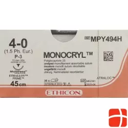 Monocryl 45cm Ungefaerbt 4-0 P-3 Multip 36 Stück